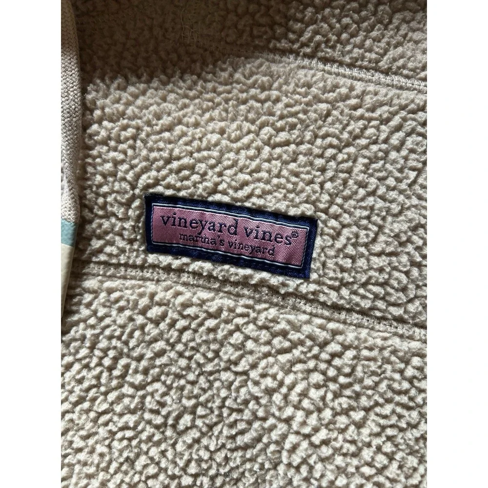 Vineyard Vines Sherpa Fleece Pullover Hoodie Beige Men's Medium